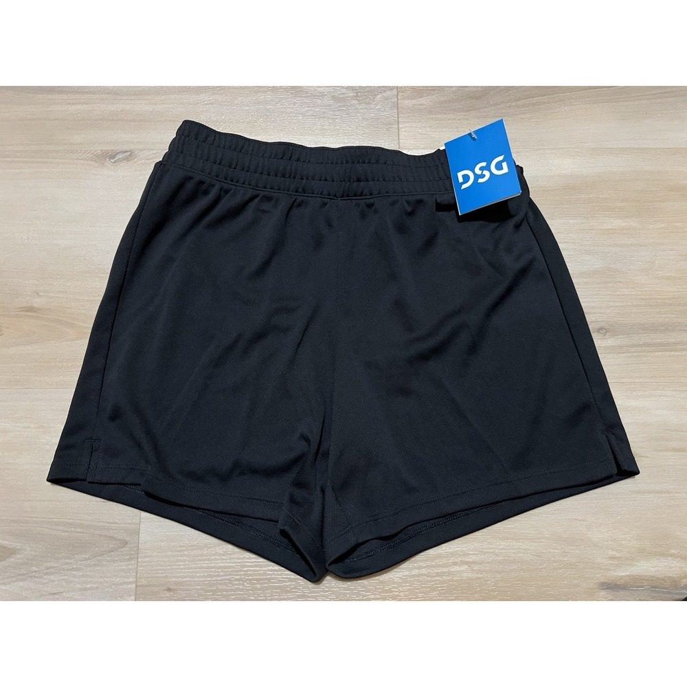 NWT DSG Mesh Mid Rise Shorts Girls Youth Pure Black Size Large‎ Moisture Wicking